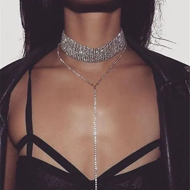 2-Piece: Women's Synthetic Diamond Y Necklace