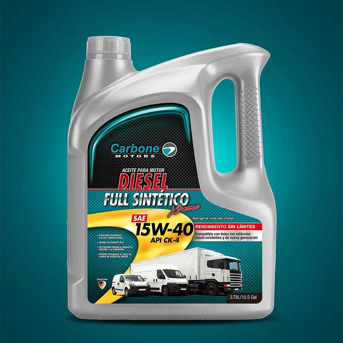 ACEITE DE MOTOR 15W-40 SAE API CK-4 FULL SINTETICO PARA MOTORES DIESEL ( 1 GALON )