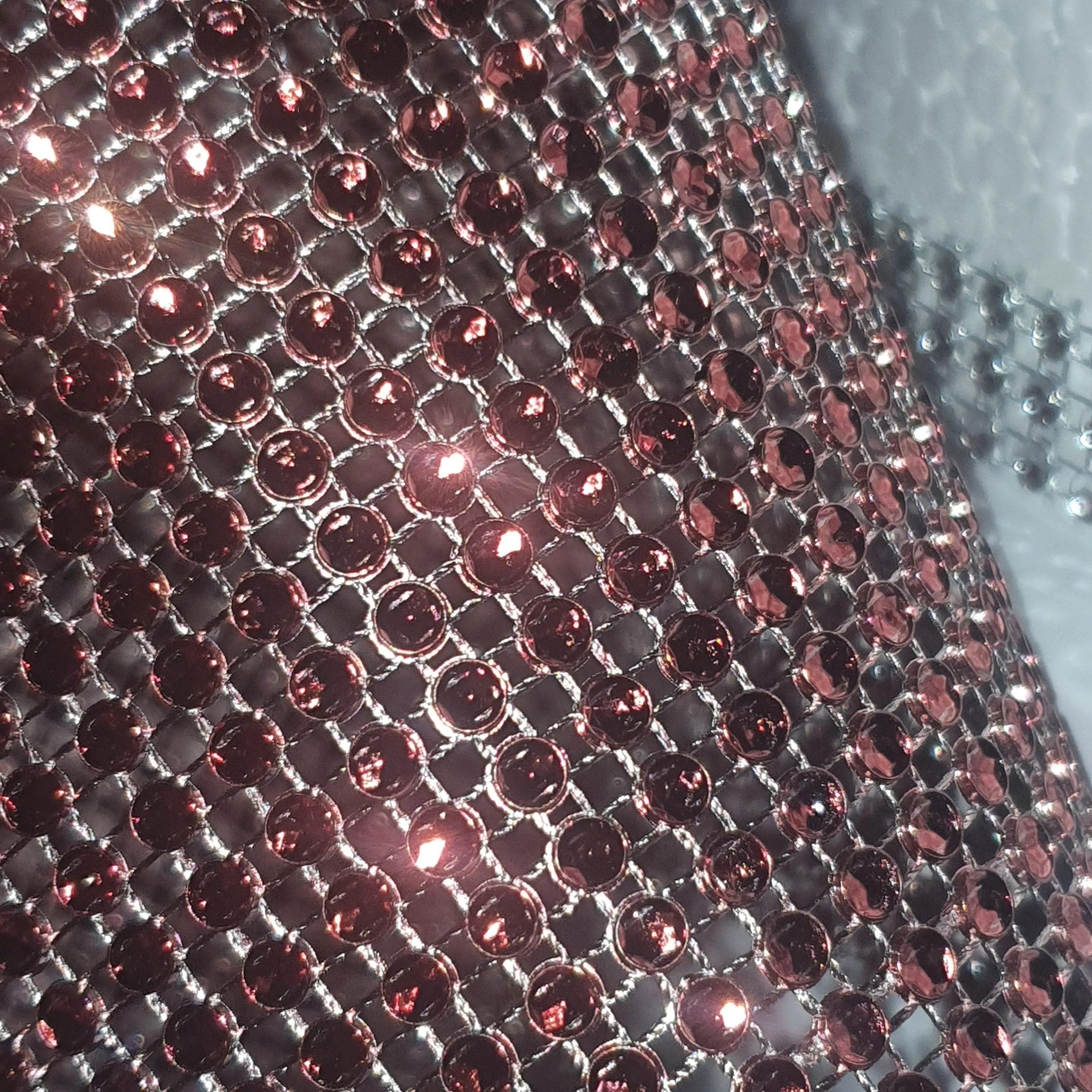 BURGUNDY WINE Rhinestone ribbon, Diamond Mesh, Diamante Bling, Crystal trim 3 METER cake trim. by Crystal wedding uk