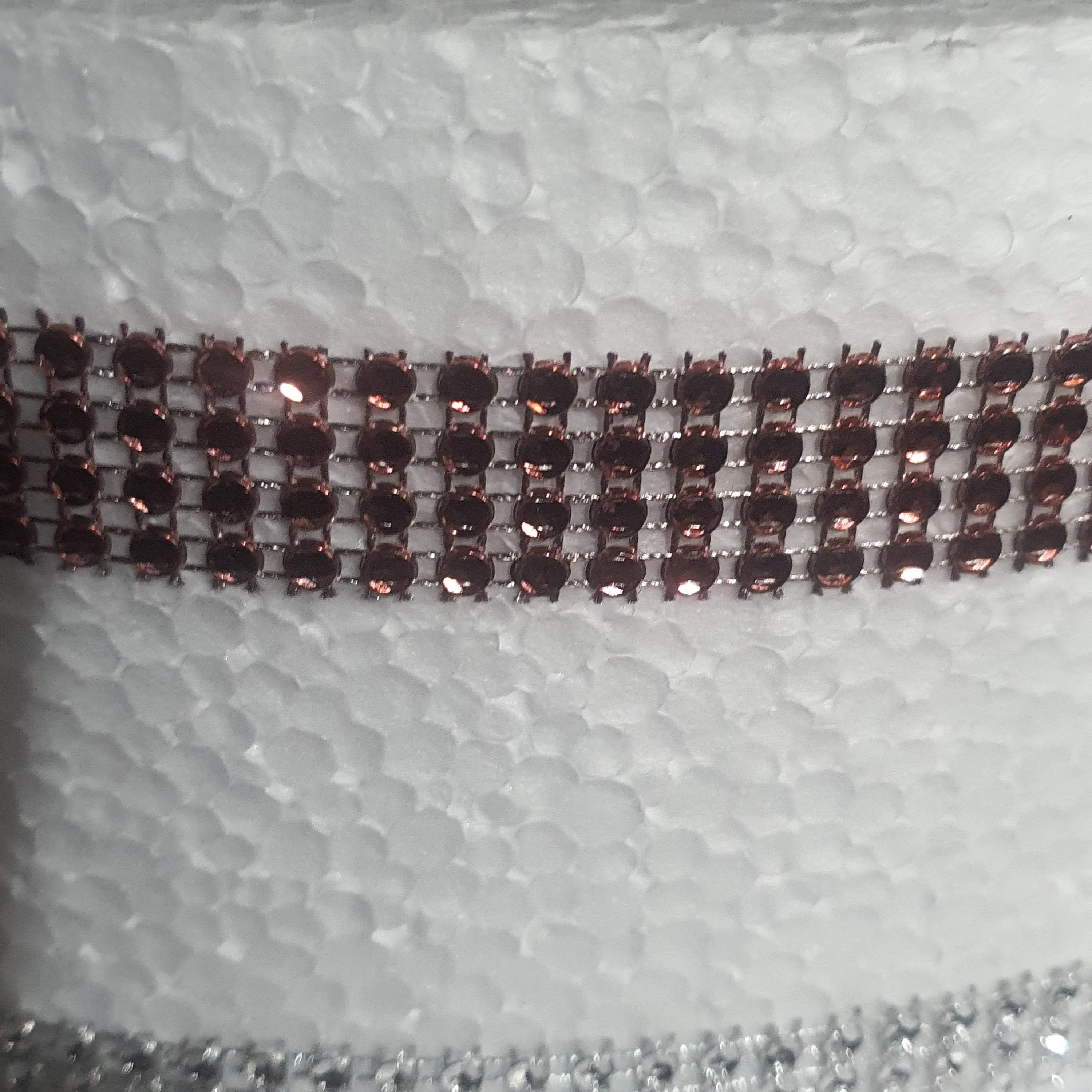 BURGUNDY WINE Rhinestone ribbon, Diamond Mesh, Diamante Bling, Crystal trim 3 METER cake trim. by Crystal wedding uk