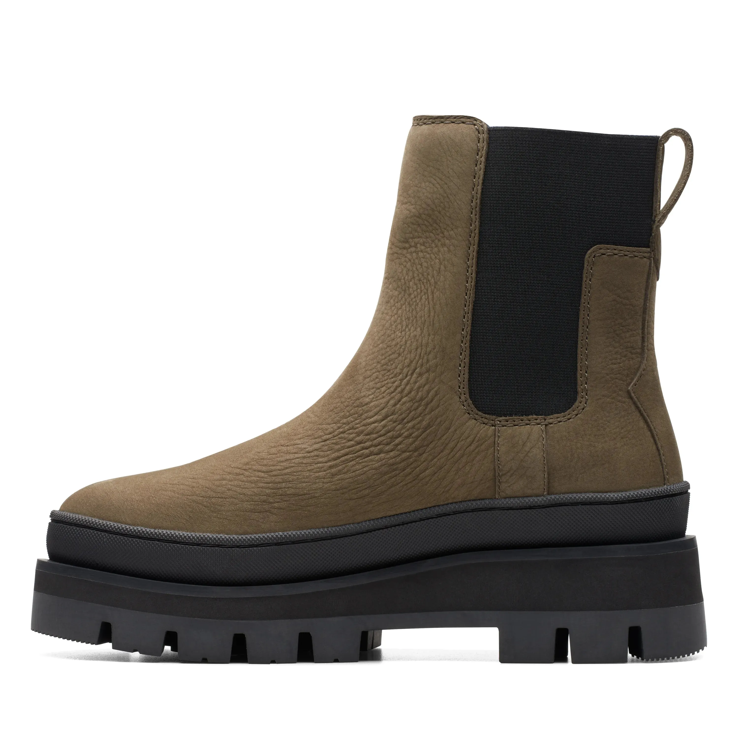 CLARKS | BOTAS CHELSEA MUJER | ORIANNA2 TOP DARK OLIVE NUBUCK | VERDEh