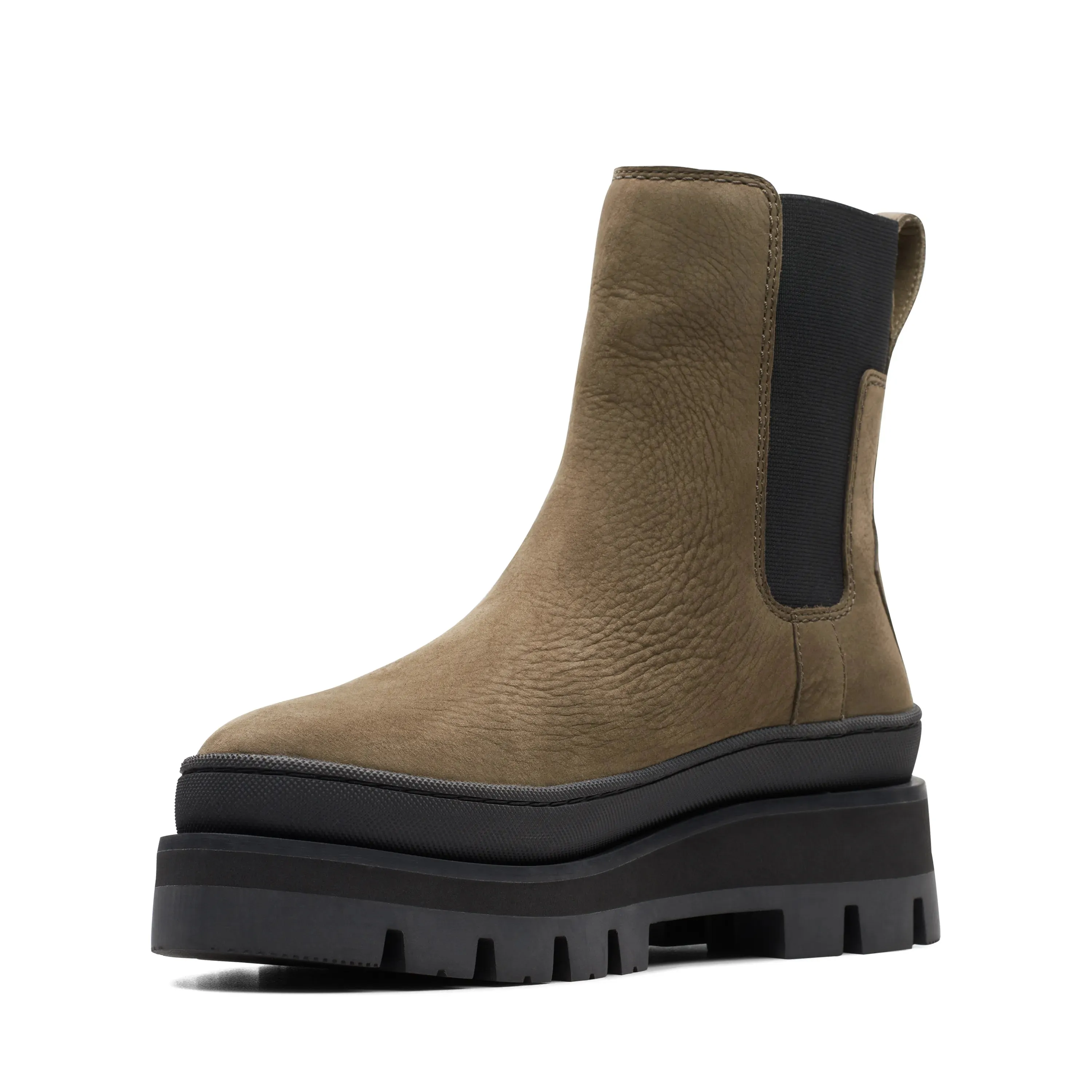 CLARKS | BOTAS CHELSEA MUJER | ORIANNA2 TOP DARK OLIVE NUBUCK | VERDEh