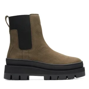 CLARKS | BOTAS CHELSEA MUJER | ORIANNA2 TOP DARK OLIVE NUBUCK | VERDEh