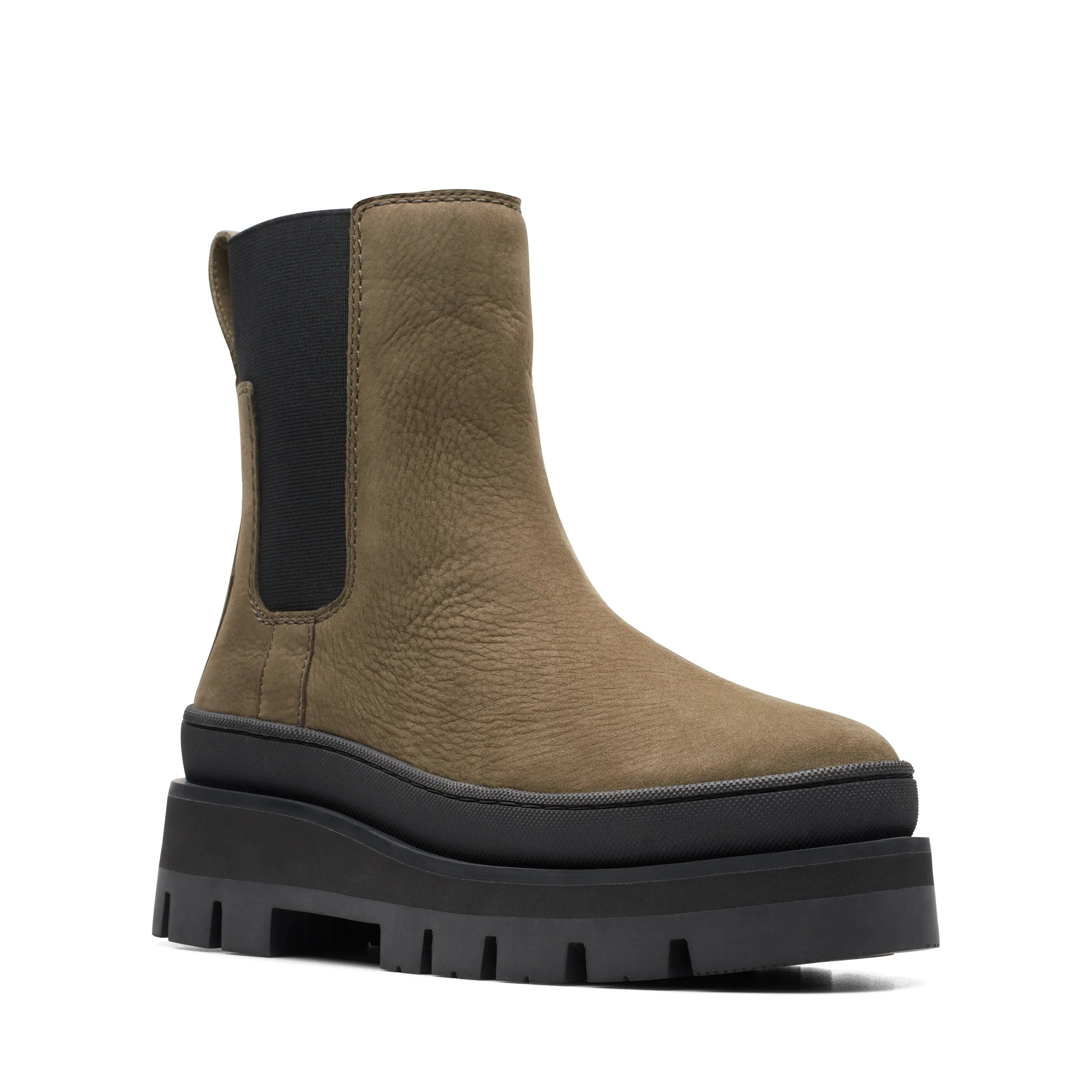 CLARKS | BOTAS CHELSEA MUJER | ORIANNA2 TOP DARK OLIVE NUBUCK | VERDEh