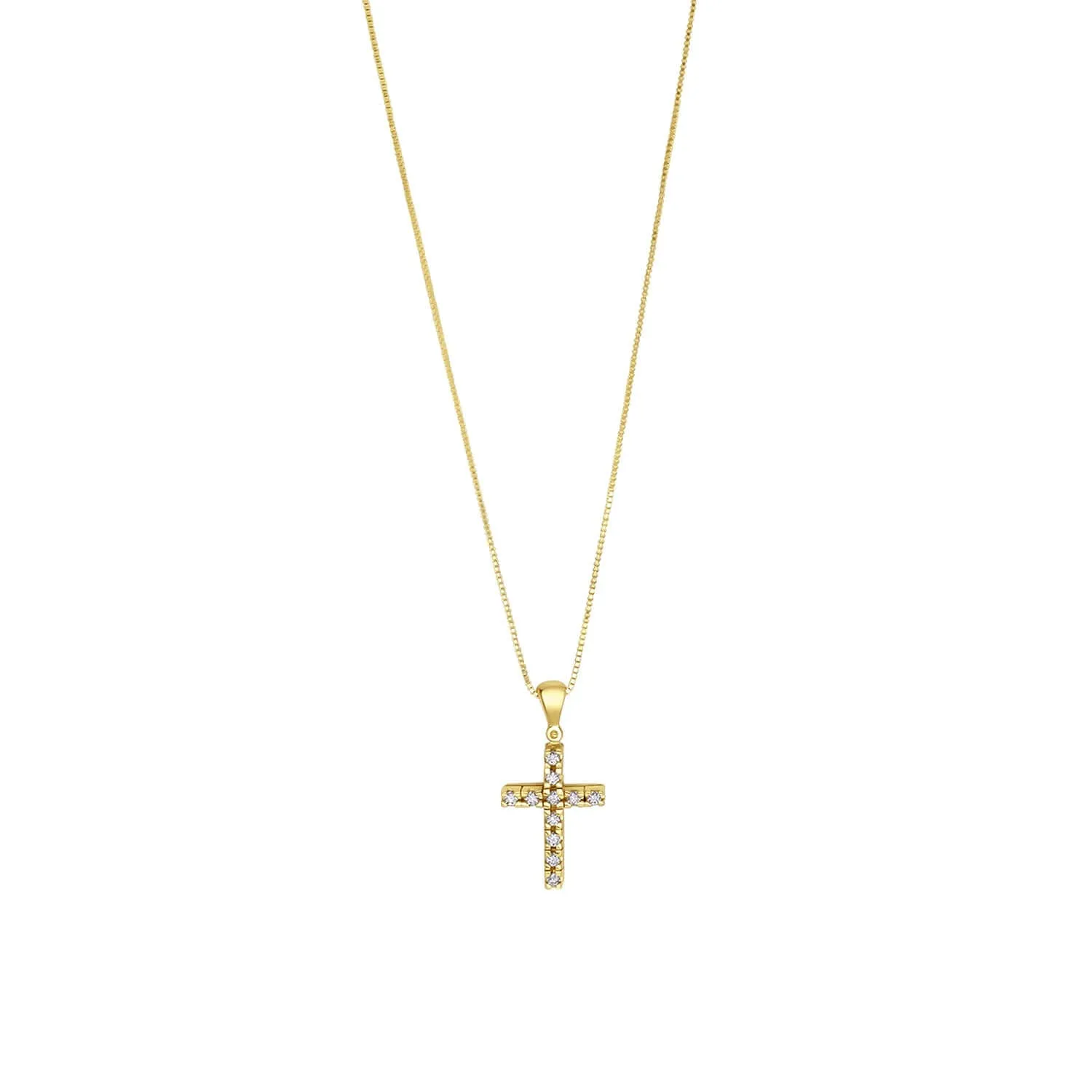 CROSS DIAMOND NECKLACE - GOLD