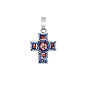 CROSS PENDANT - MICROMOSAIC JEWELRY - SILVER