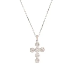 CROSS WITH DIAMOND - NECKLACE - WHITE GOLD