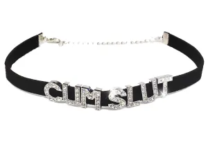 Cumslut • Rhinestone Choker Necklace