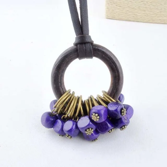 Fashion New statement necklace Necklaces Women Jewelry Wooden Beads collier collares necklace women kolye vintage maxi necklace