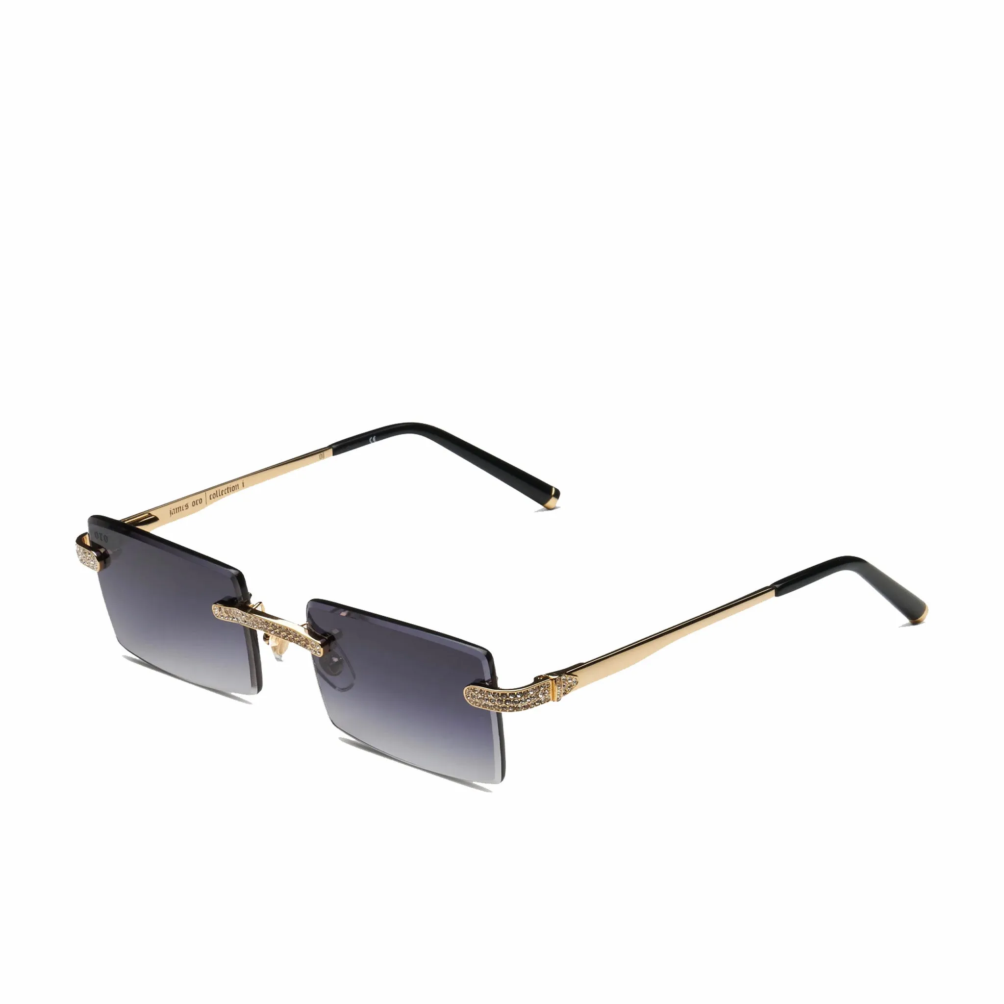 James Oro Iced Black Tint Authentic Sunglasses (Black)