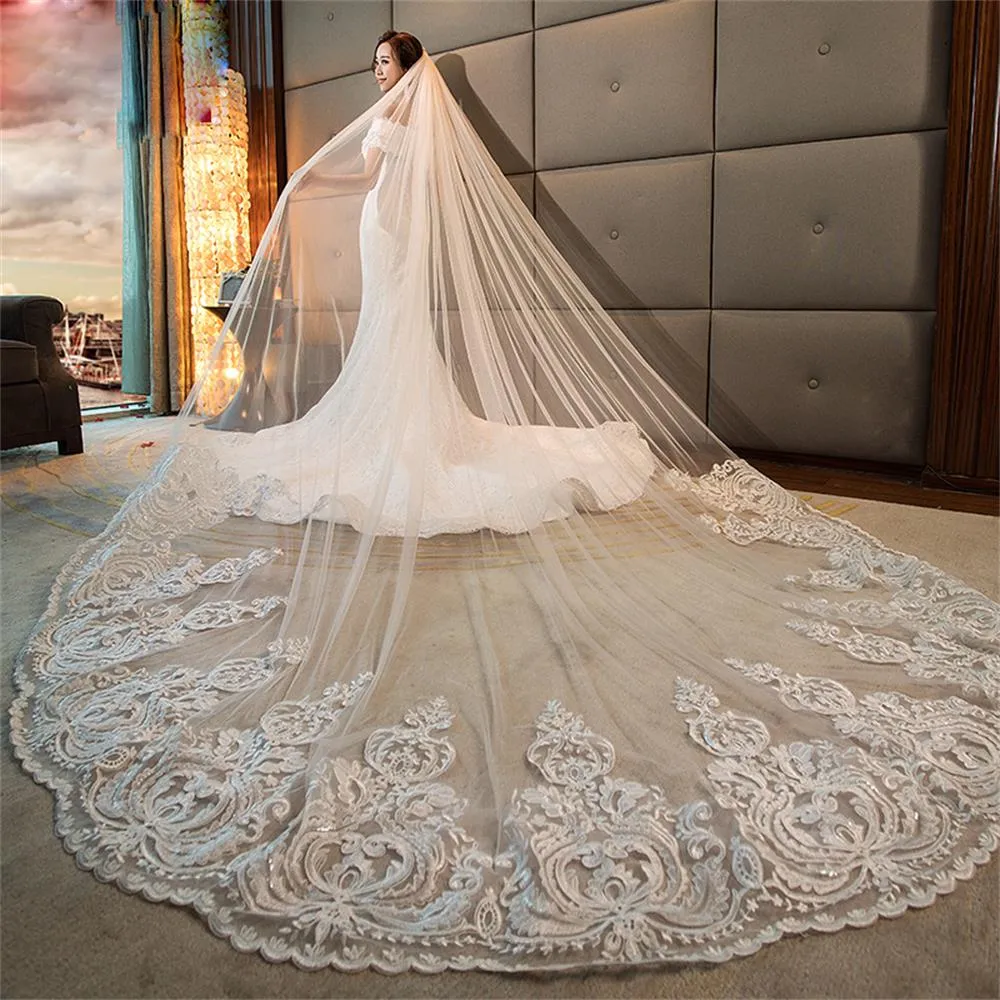 Lace Appliqued Cathedral Veil