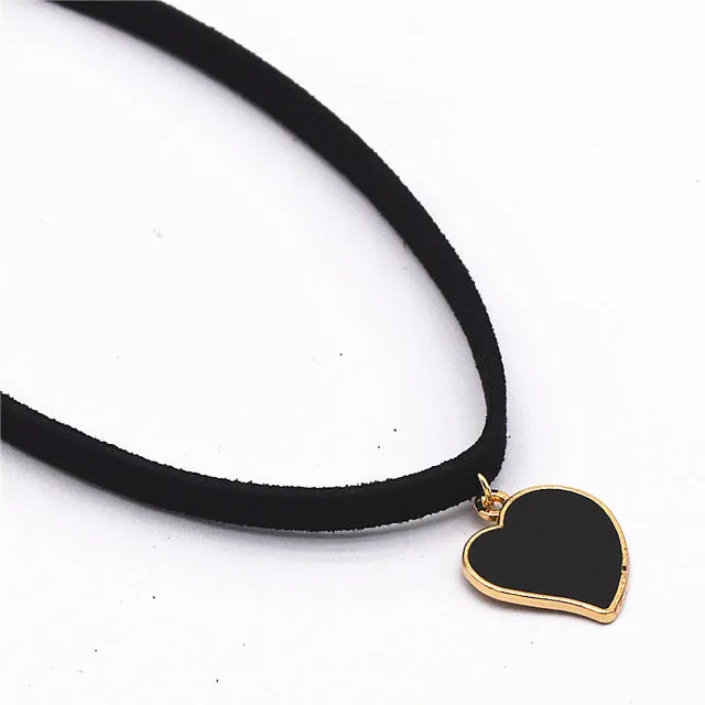 Leather Necklace Torques Pure Black Velvet Ribbon Maxi Statement Chokers Necklace For Women Collares Fashion Jewelry Colar 2016