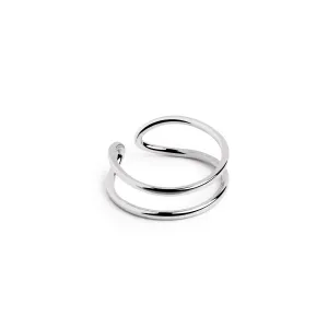 Midi Double Silver Ring