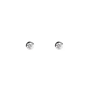 Mini Spark 3mm Silver Earrings