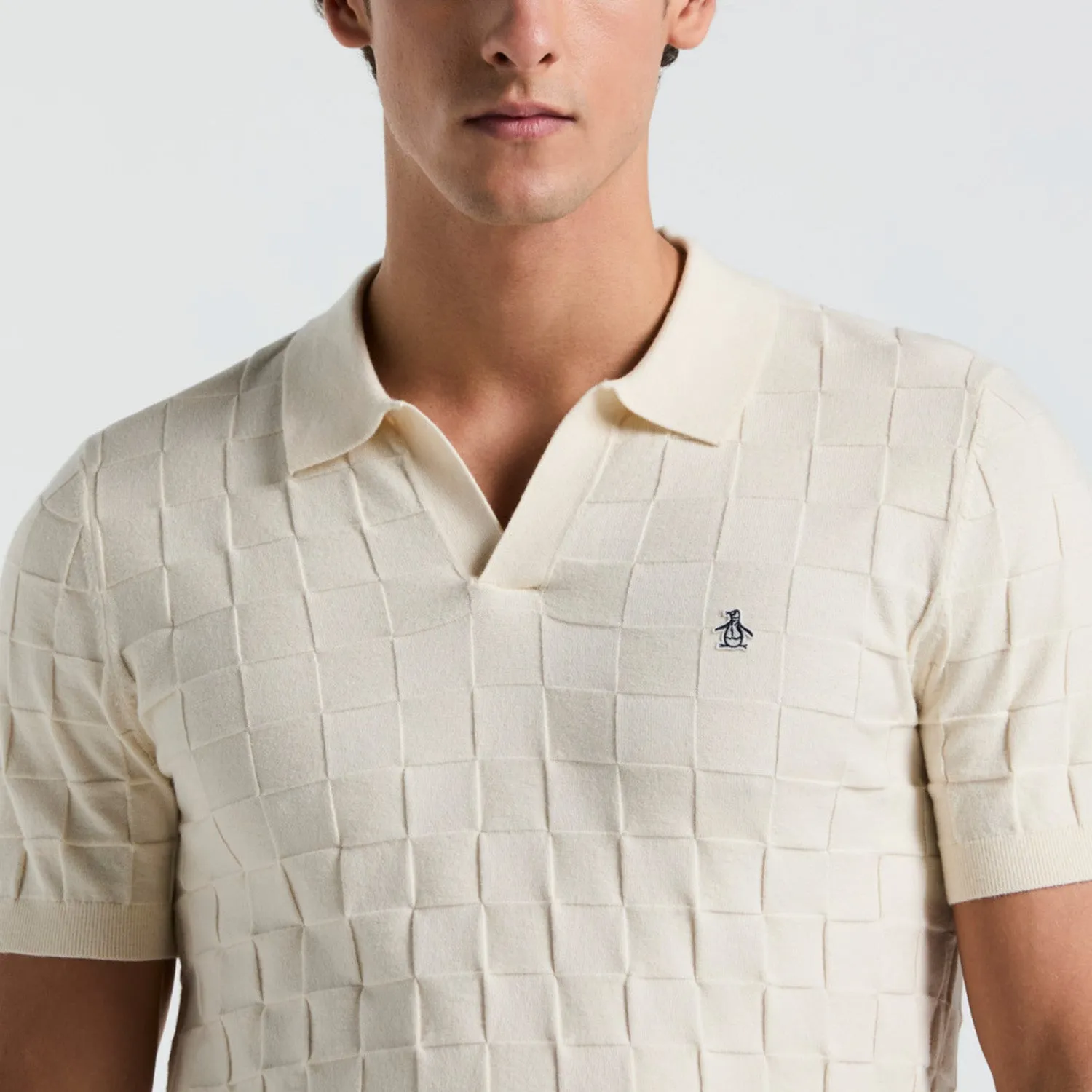 Polo De Algodón Con Jacquard Johnny Collar