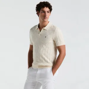 Polo De Algodón Con Jacquard Johnny Collar