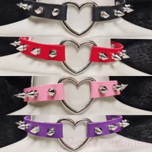 Sexy Love Heart Spiked Choker