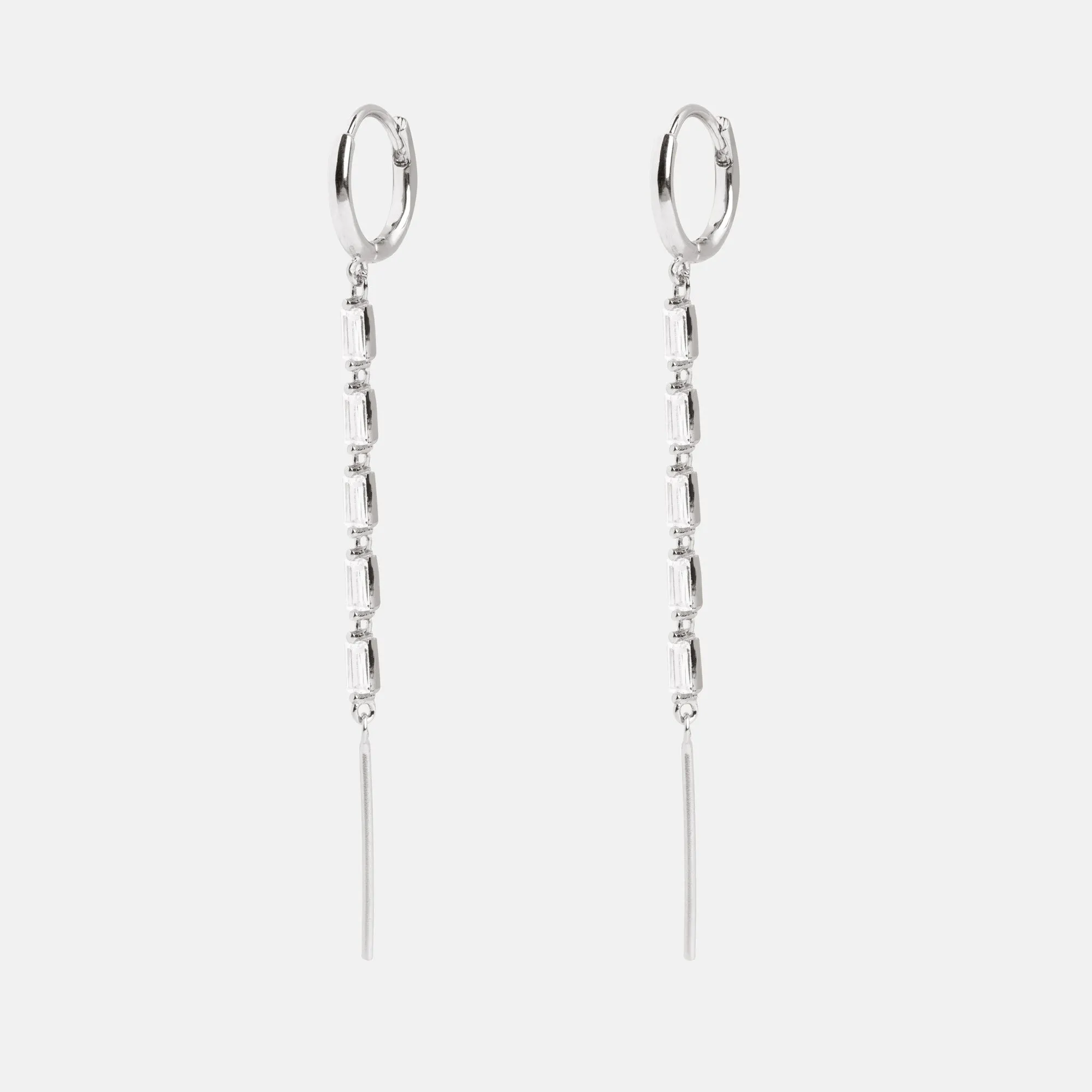 Sia Stick Silver Earrings