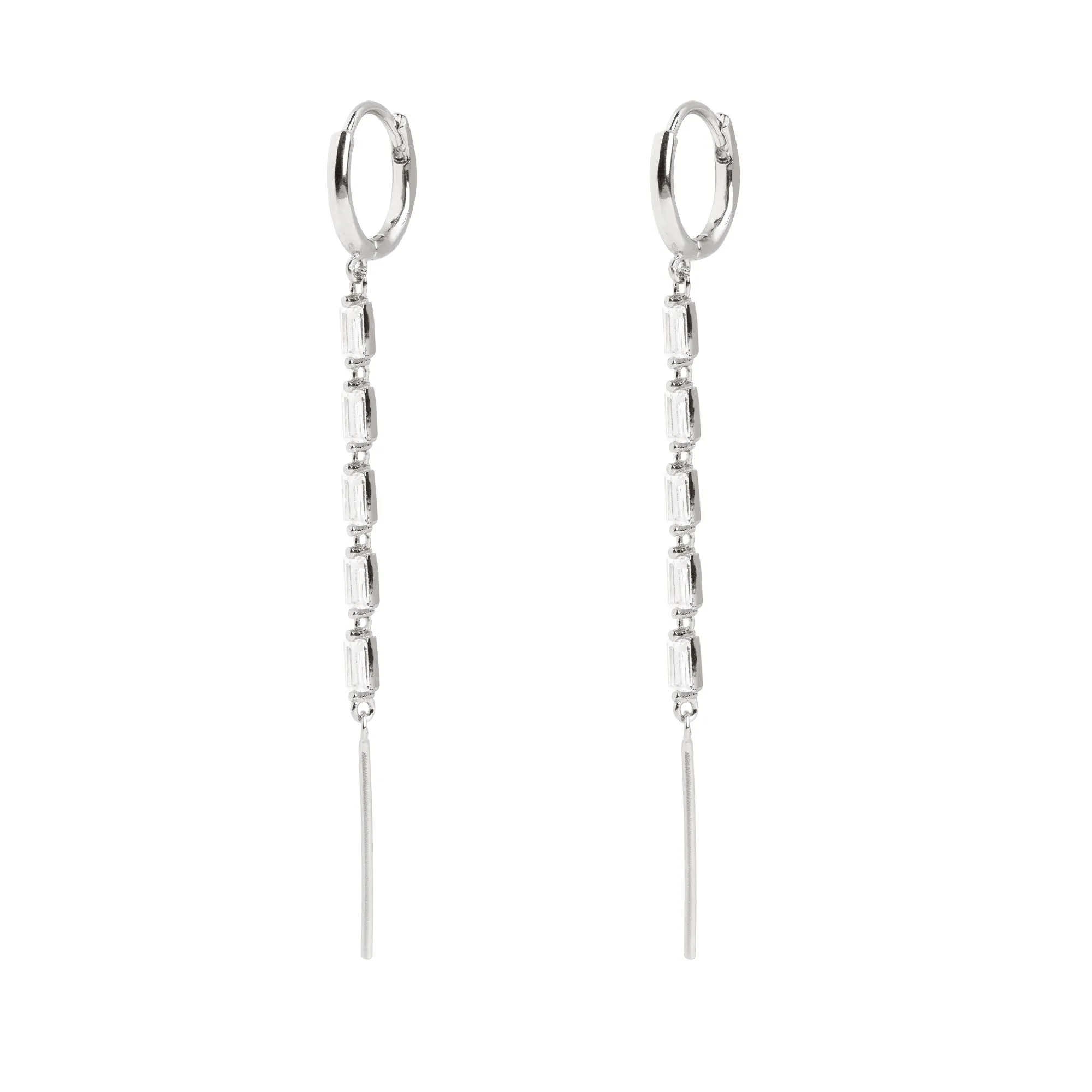 Sia Stick Silver Earrings