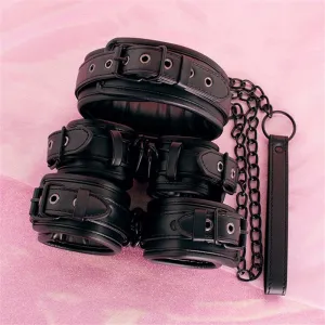 Top Grade Black Leash & Cuff Set