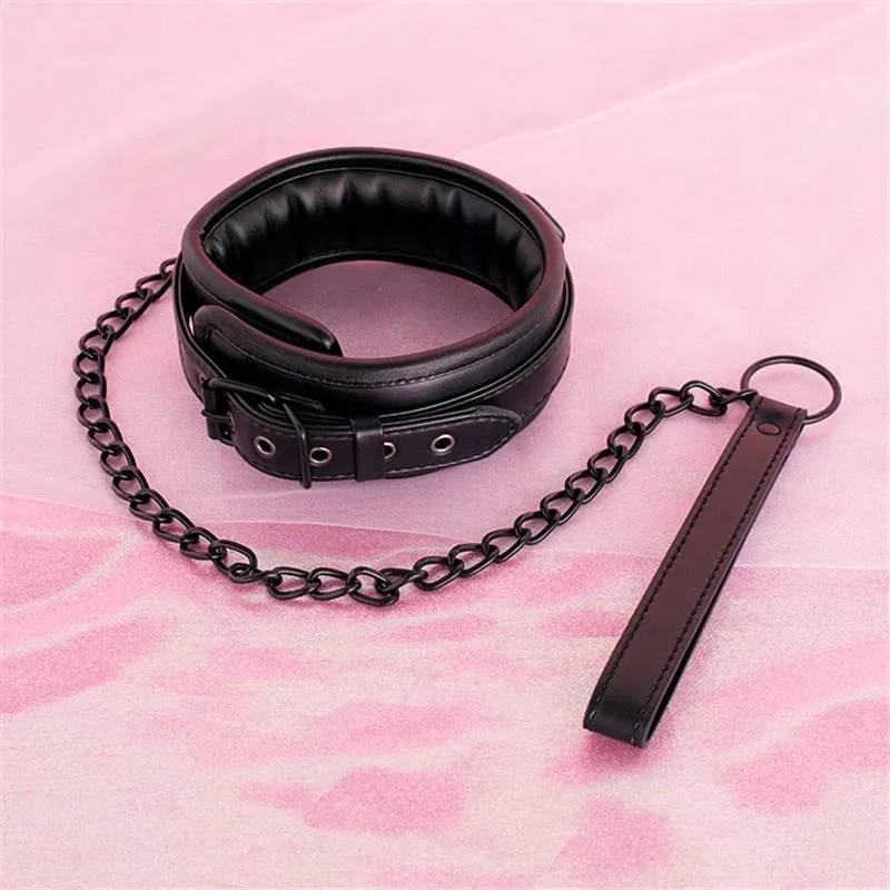 Top Grade Black Leash & Cuff Set