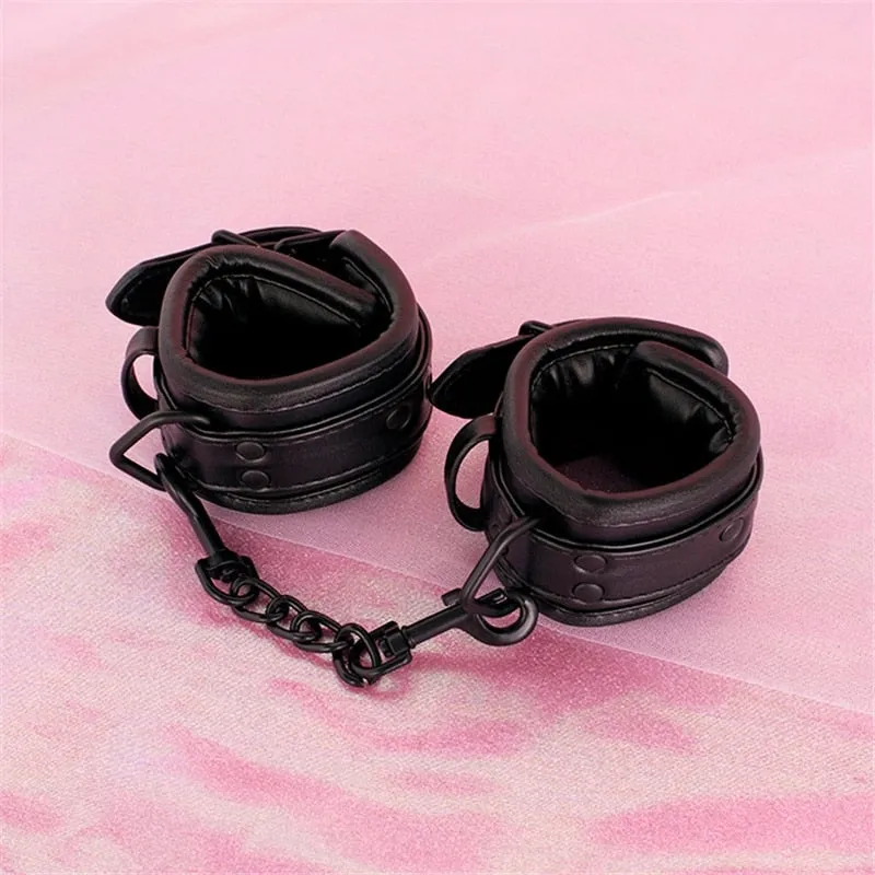 Top Grade Black Leash & Cuff Set